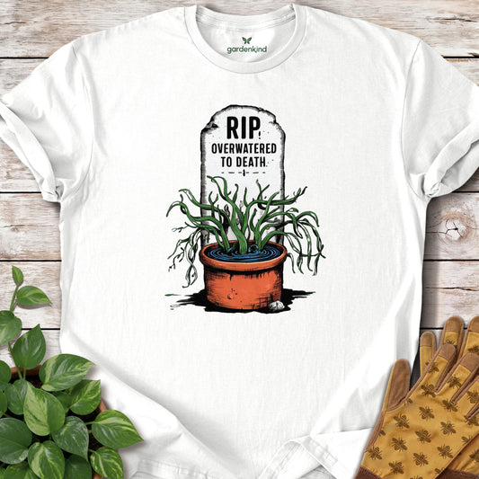 Overwatered to Death Tee, White