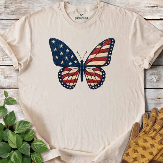 Patriotic Butterfly Tee, Natural