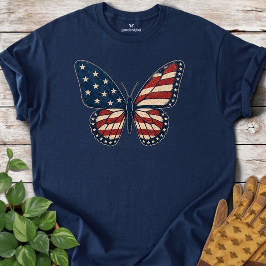 Patriotic Butterfly Tee, Navy