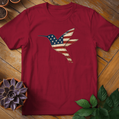Patriotic Hummingbird Tee T-Shirt Cardinal Red / S