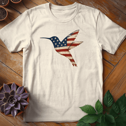 Patriotic Hummingbird Tee T-Shirt Natural / S