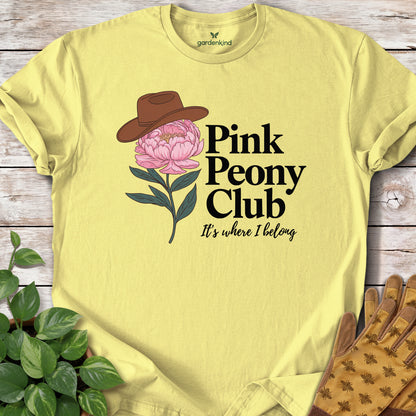 Pink Peony Club Tee, Cornsilk