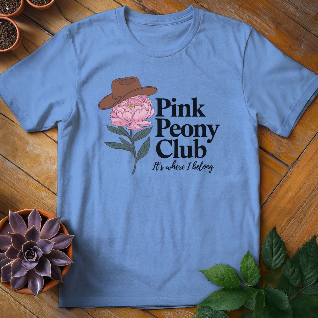 Pink Peony Club Tee T-Shirt Carolina Blue / S