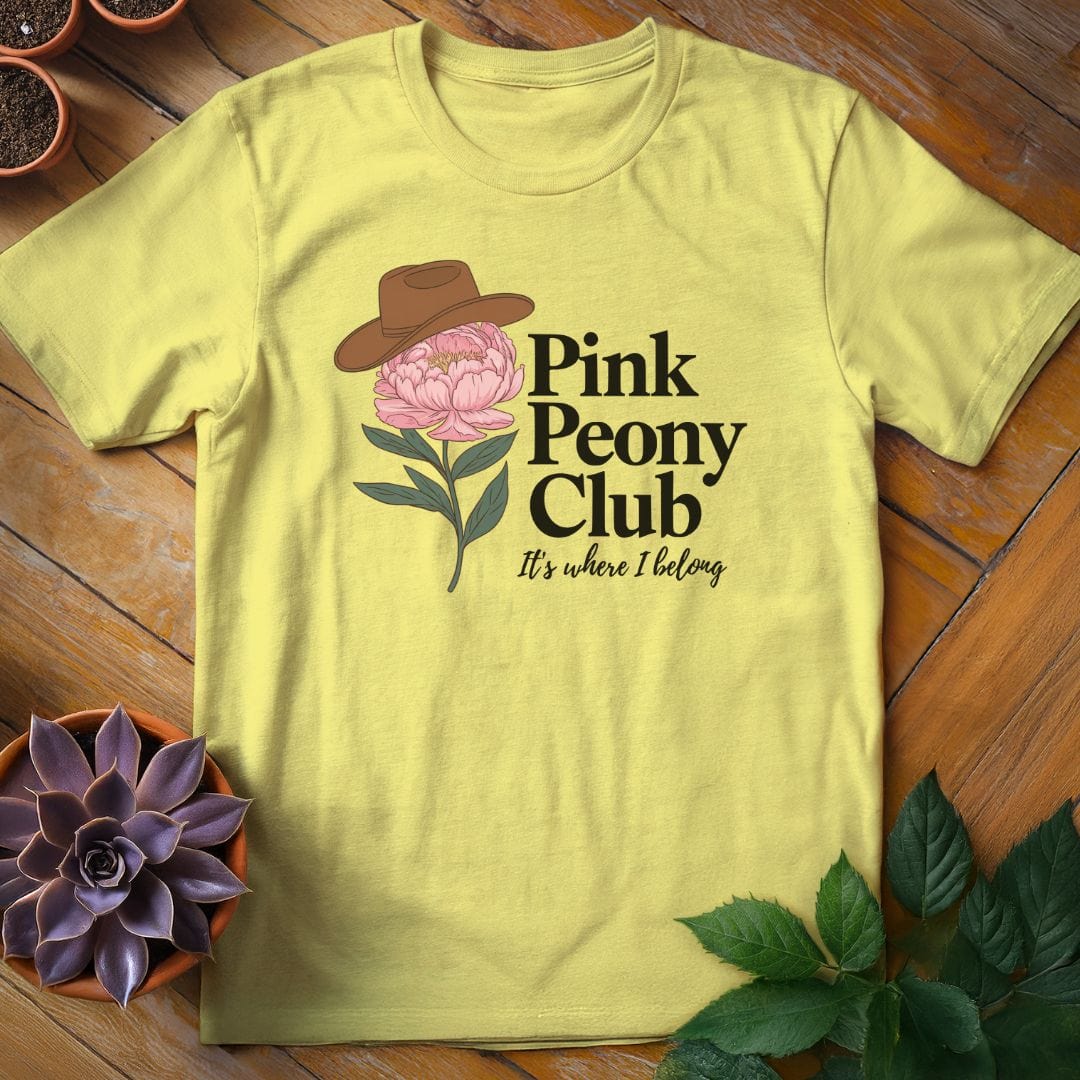 Pink Peony Club Tee T-Shirt Cornsilk / S