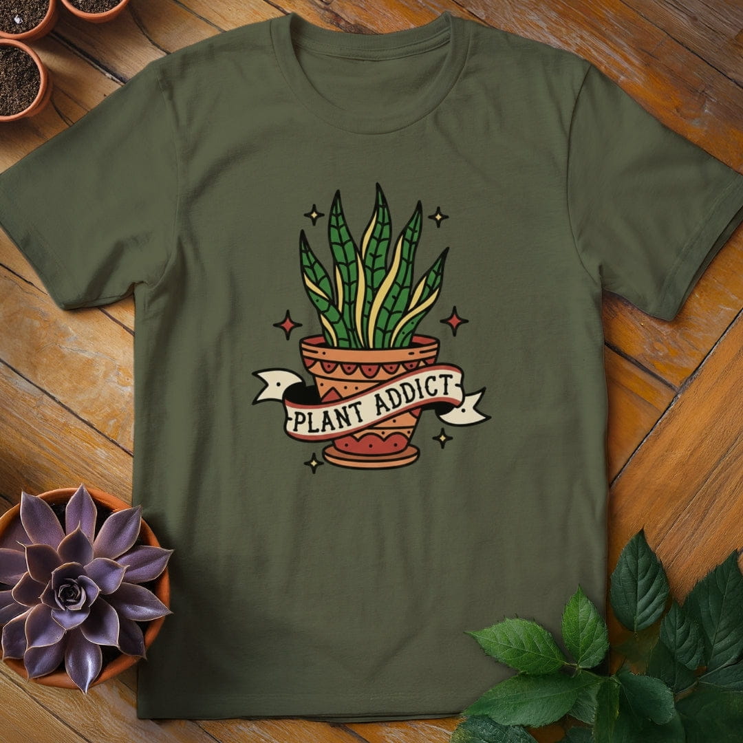 Plant Addict Tattoo Tee T-Shirt Military Green / S