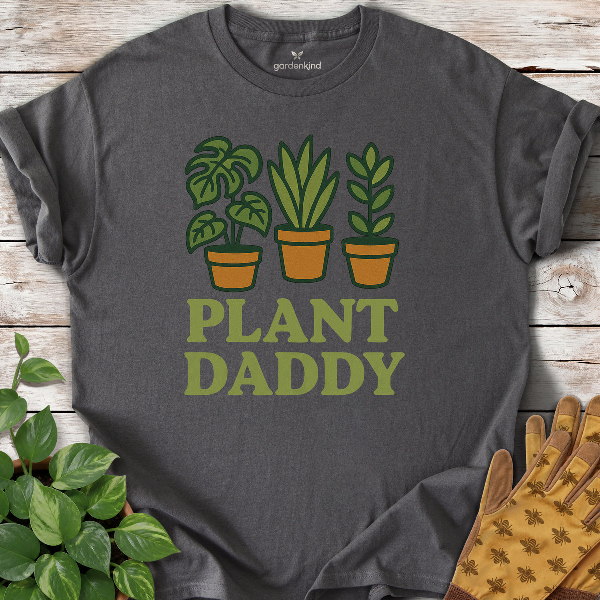 Plant Daddy Tee, Charcoal