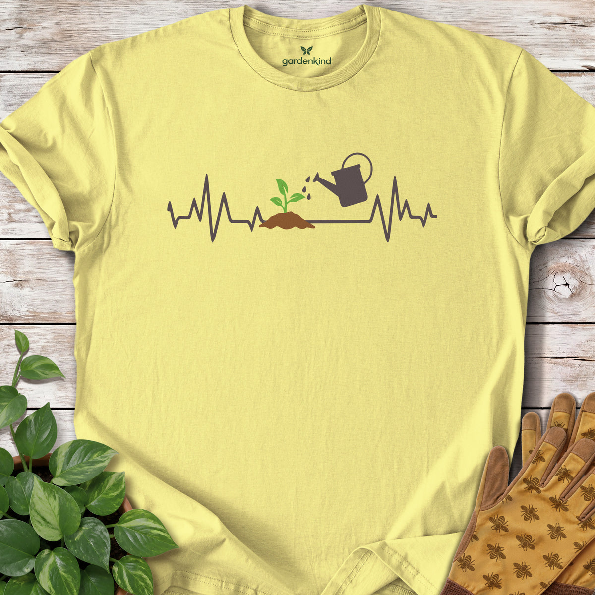 Plant ECG Tee, Cornsilk