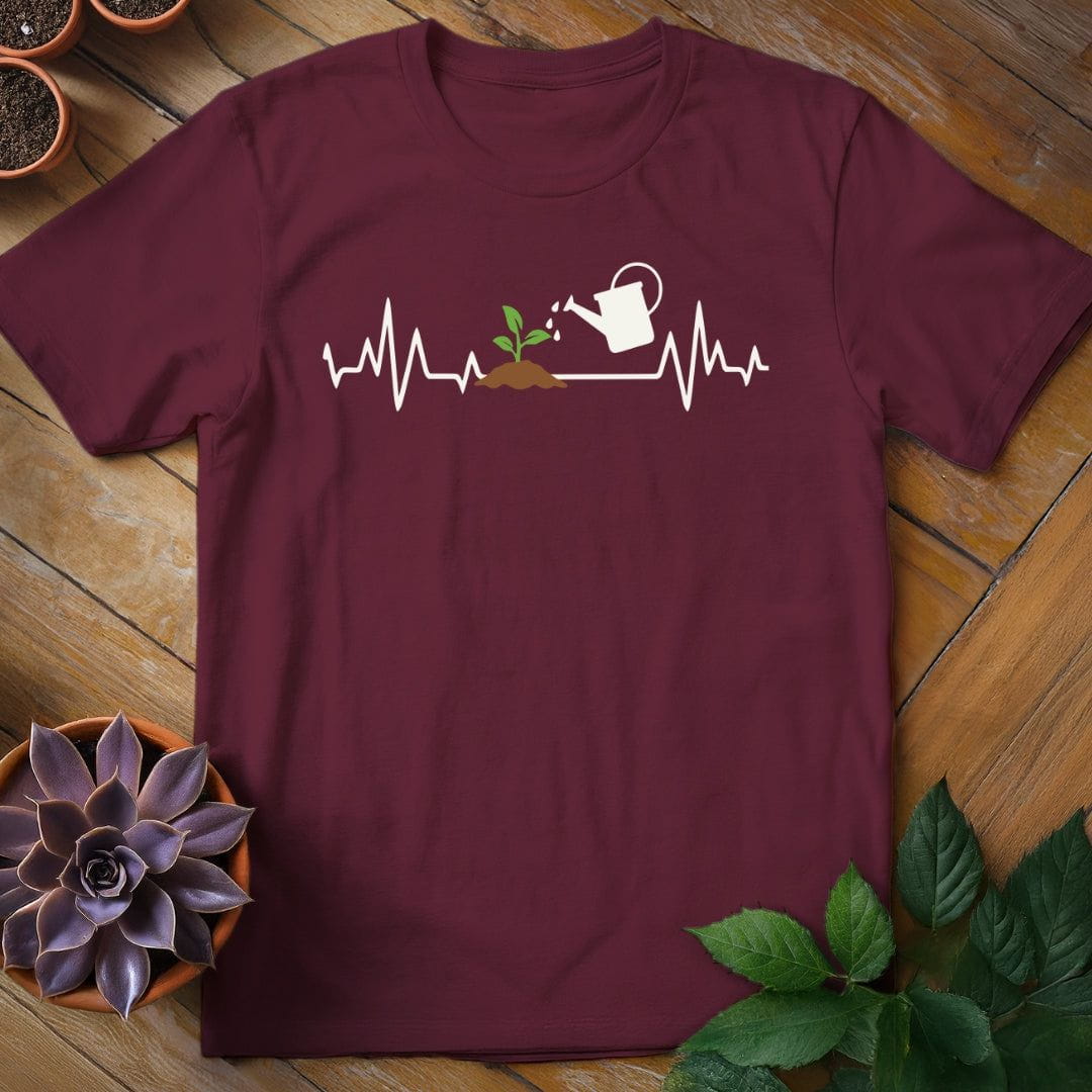 Plant ECG Tee T-Shirt Maroon / S