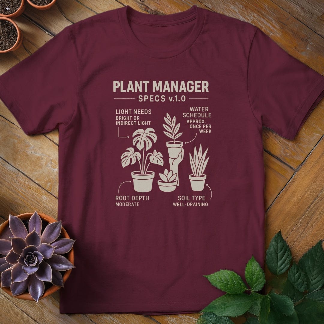 Plant Manager Tee T-Shirt Maroon / S