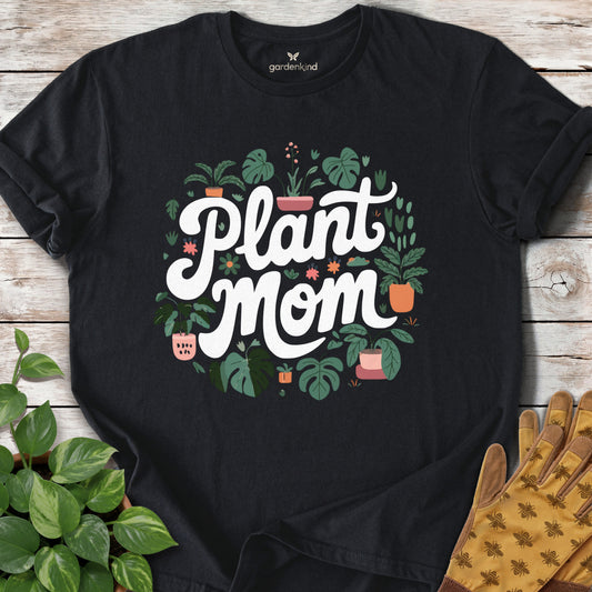 Plant Mom Tee, Black