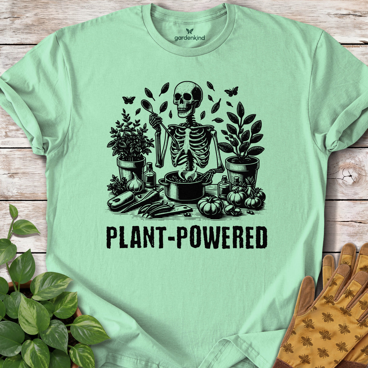 Plant-Powered Tee, Mint Green