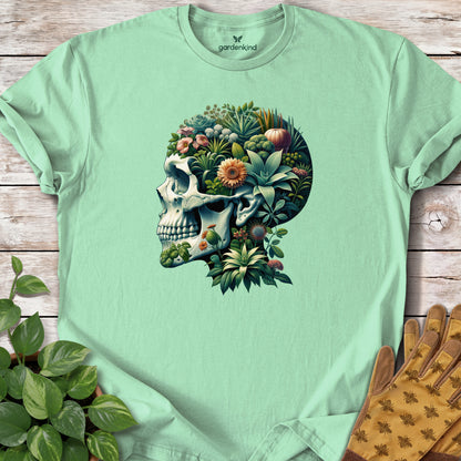 Plant Skull Tee, Mint Green