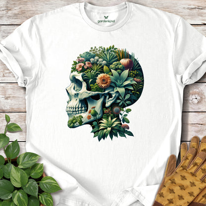 Plant Skull Tee, White