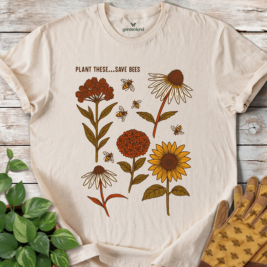 Plant These...Save Bees Tee, Natural