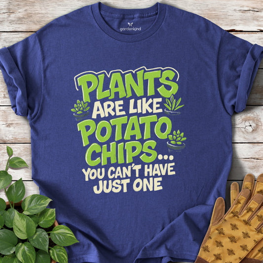 Plants Are Like Potato Chips Tee, Metro Blue