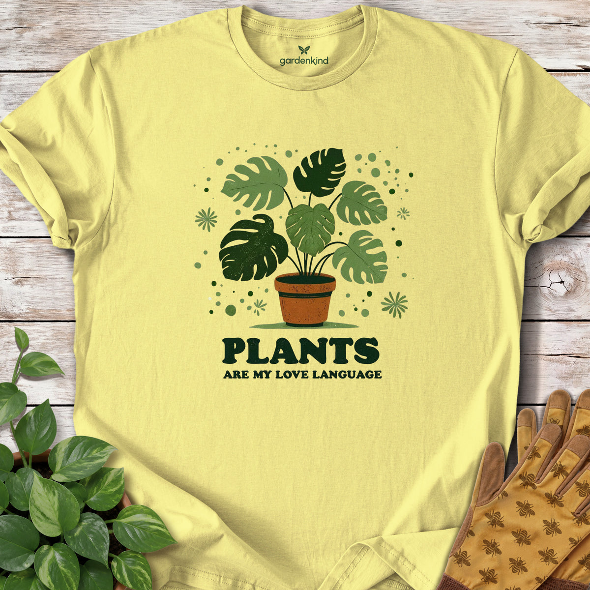 Plants Are My Love Language Tee, Cornsilk