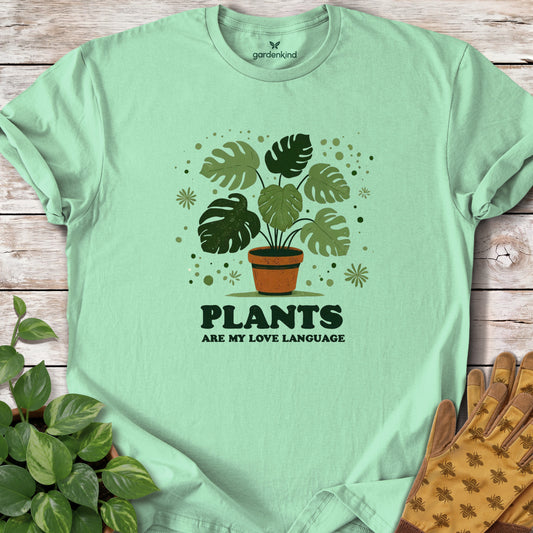 Plants Are My Love Language Tee, Mint Green