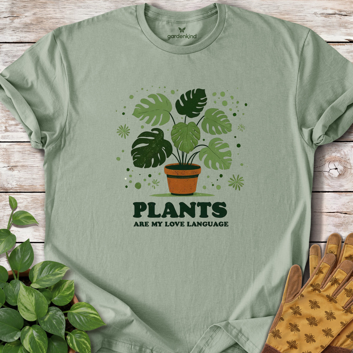 Plants Are My Love Language Tee, Sage