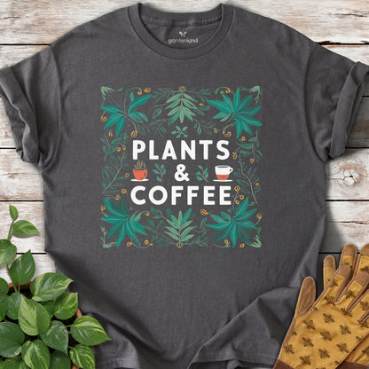 Plants & Coffee Tee, Charcoal