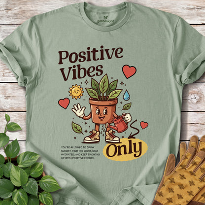 Positive Vibes Only Tee, Sage