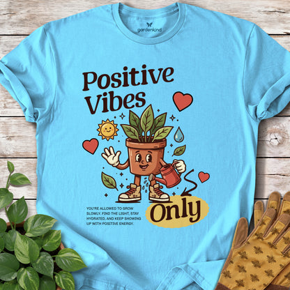 Positive Vibes Only Tee, Sky