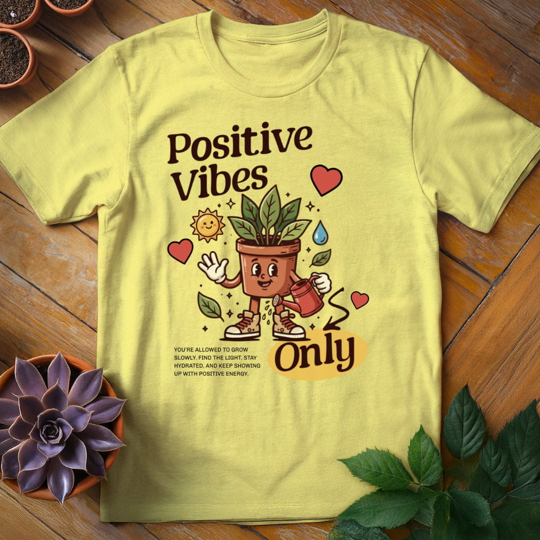 Positive Vibes Only Tee T-Shirt Cornsilk / S