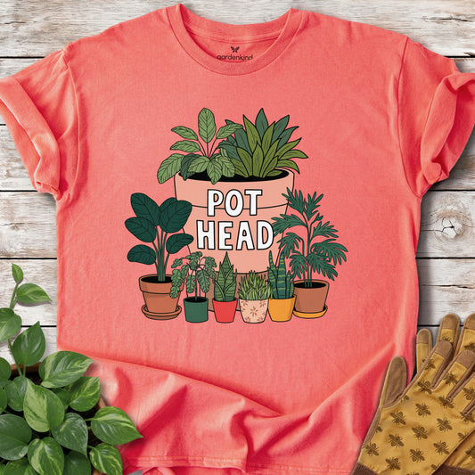 Pot Head Tee, Coral Silk