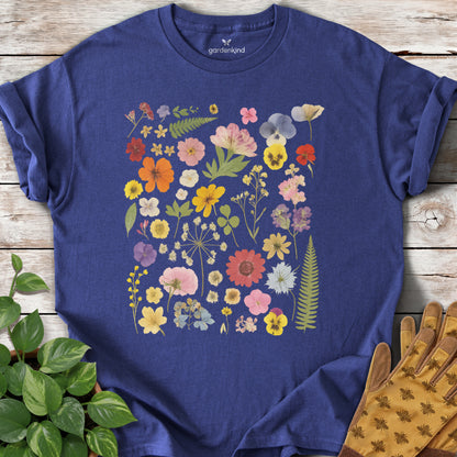 Pressed Flowers Tee, Metro Blue