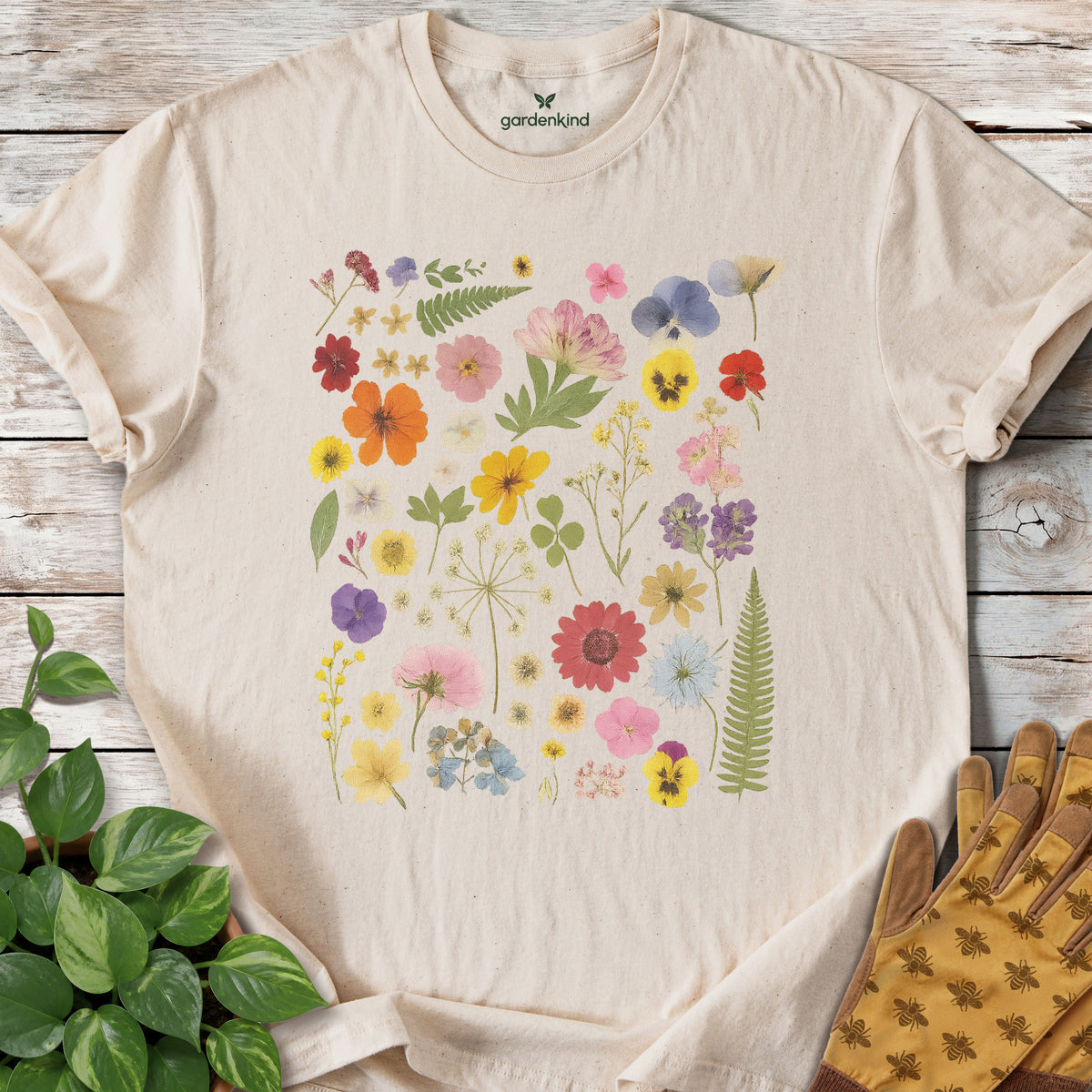 Pressed Flowers Tee, Natural