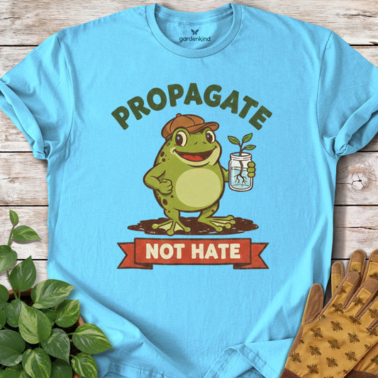 Propagate Not Hate Frog Tee, Sky