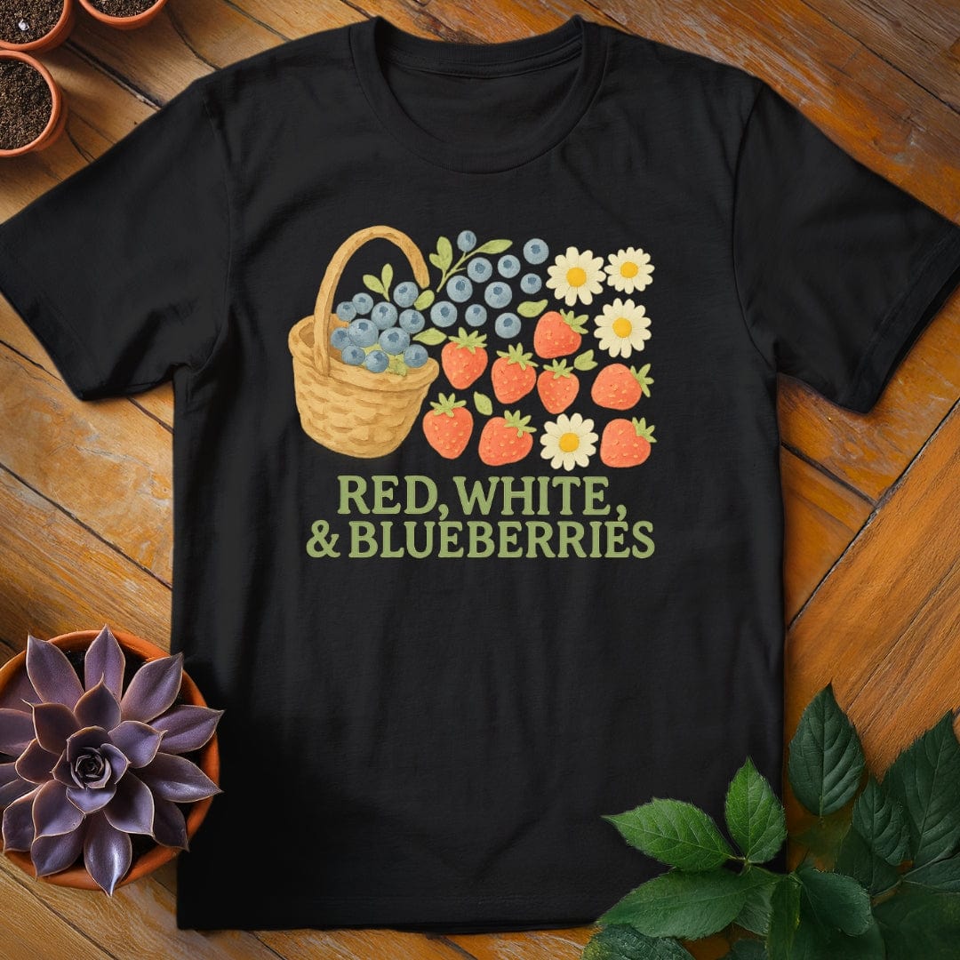 Red, White, and Blueberries Tee T-Shirt Black / S