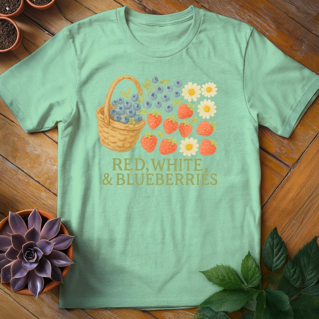Red, White, and Blueberries Tee T-Shirt Mint Green / S