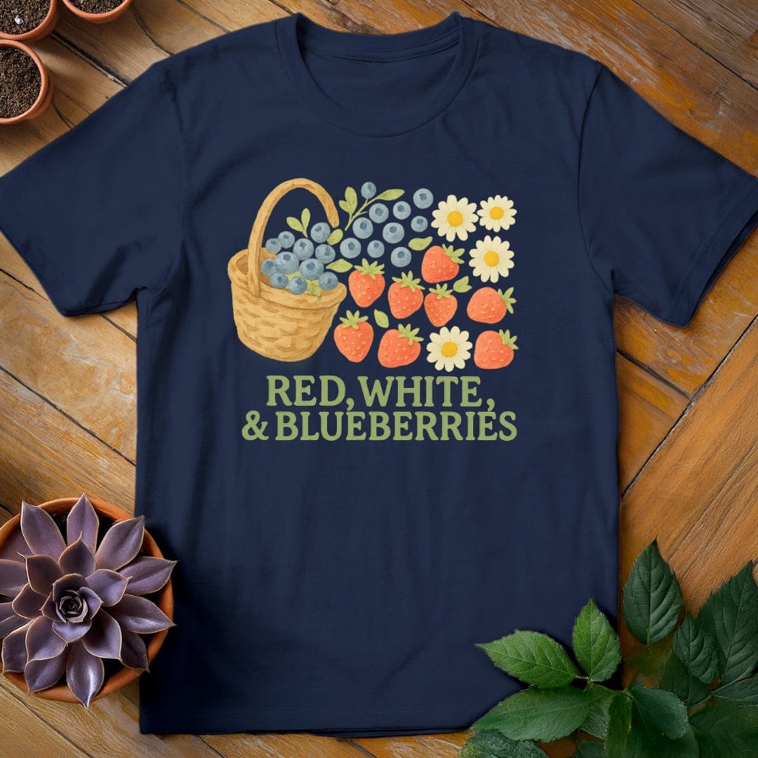 Red, White, and Blueberries Tee T-Shirt Navy / S