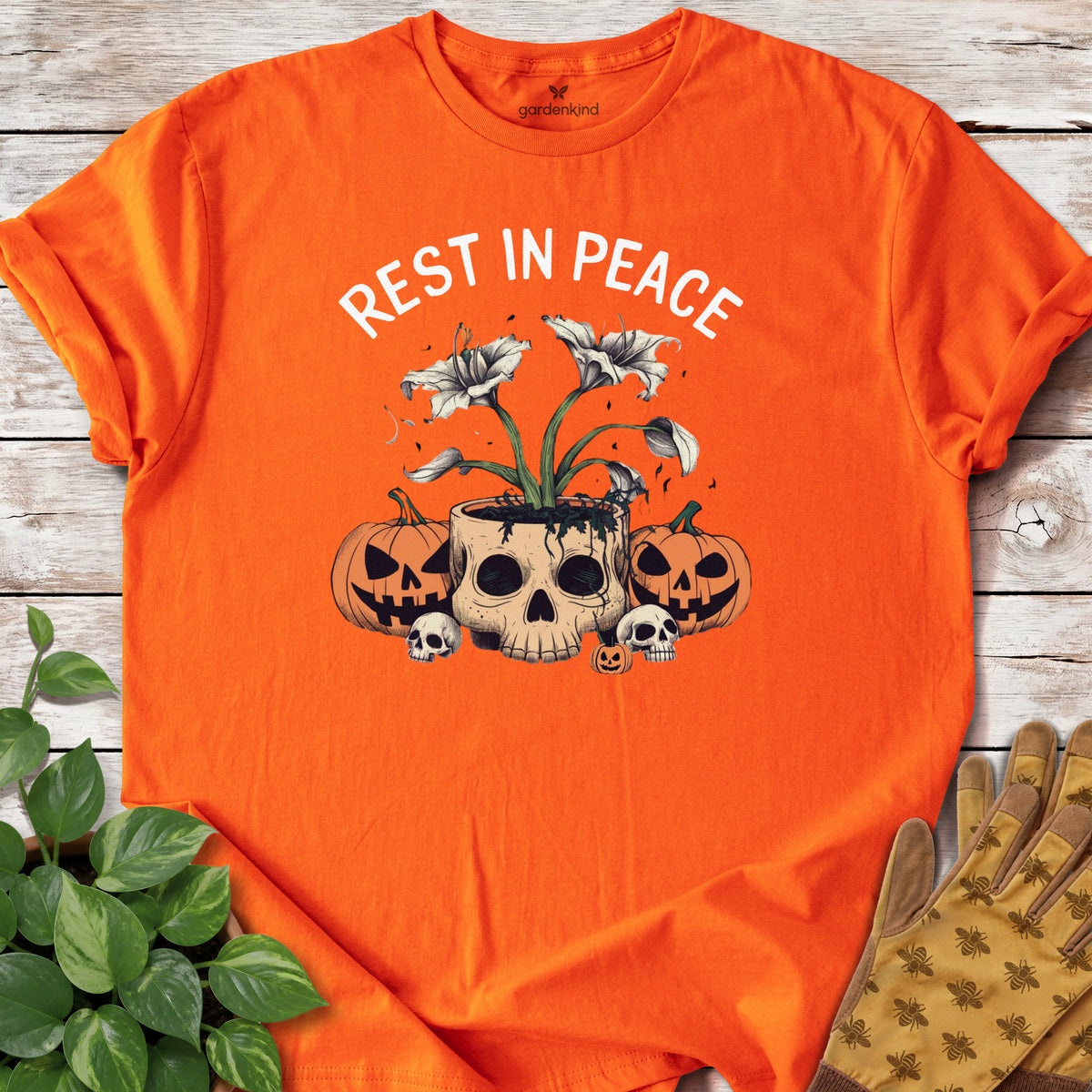 Rest in Peace Lily Tee, Orange
