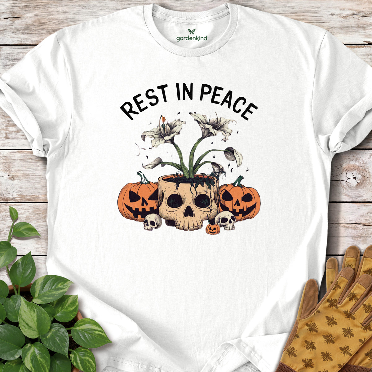 Rest in Peace Lily Tee, White