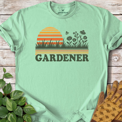 Retro Gardener Tee, Mint Green