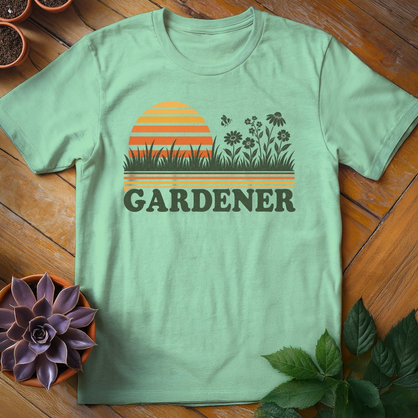 Retro Gardener Tee T-Shirt Mint Green / S