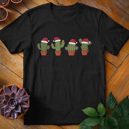 Santa Hat Cacti Tee T-Shirt Black / S