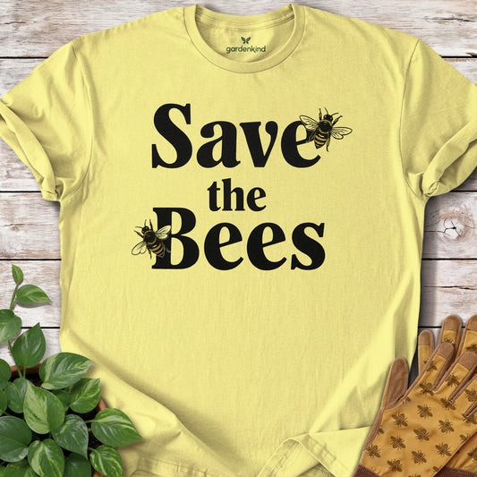 Save the Bees Bold Tee, Cornsilk
