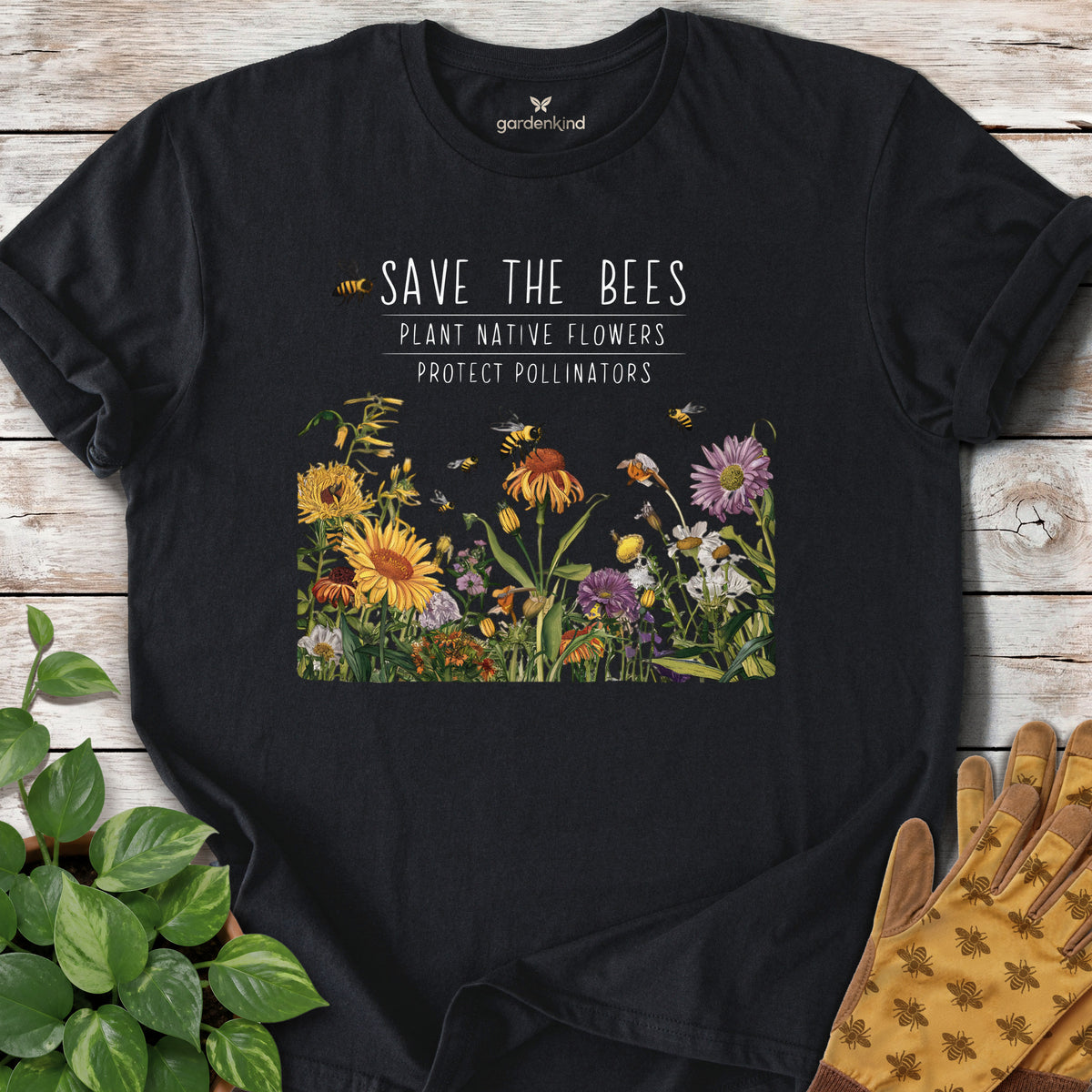 Save the Bees Tee, Black