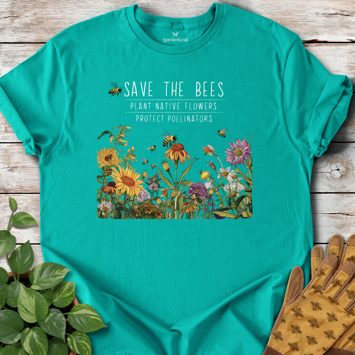 Save the Bees Tee, Jade Dome