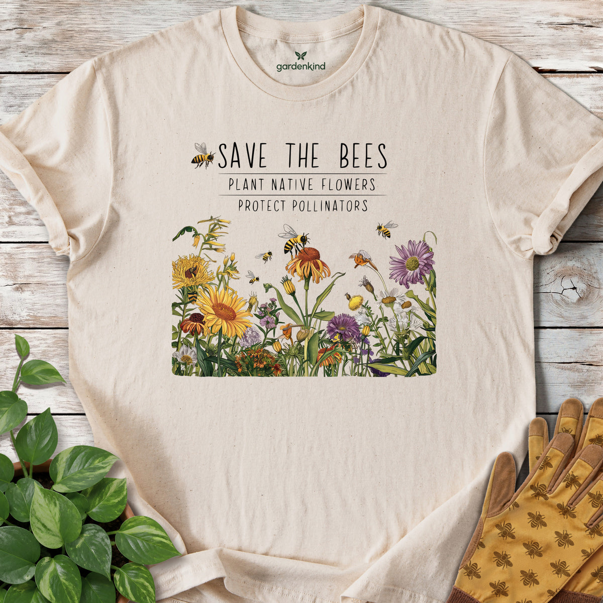 Save the Bees Tee, Natural