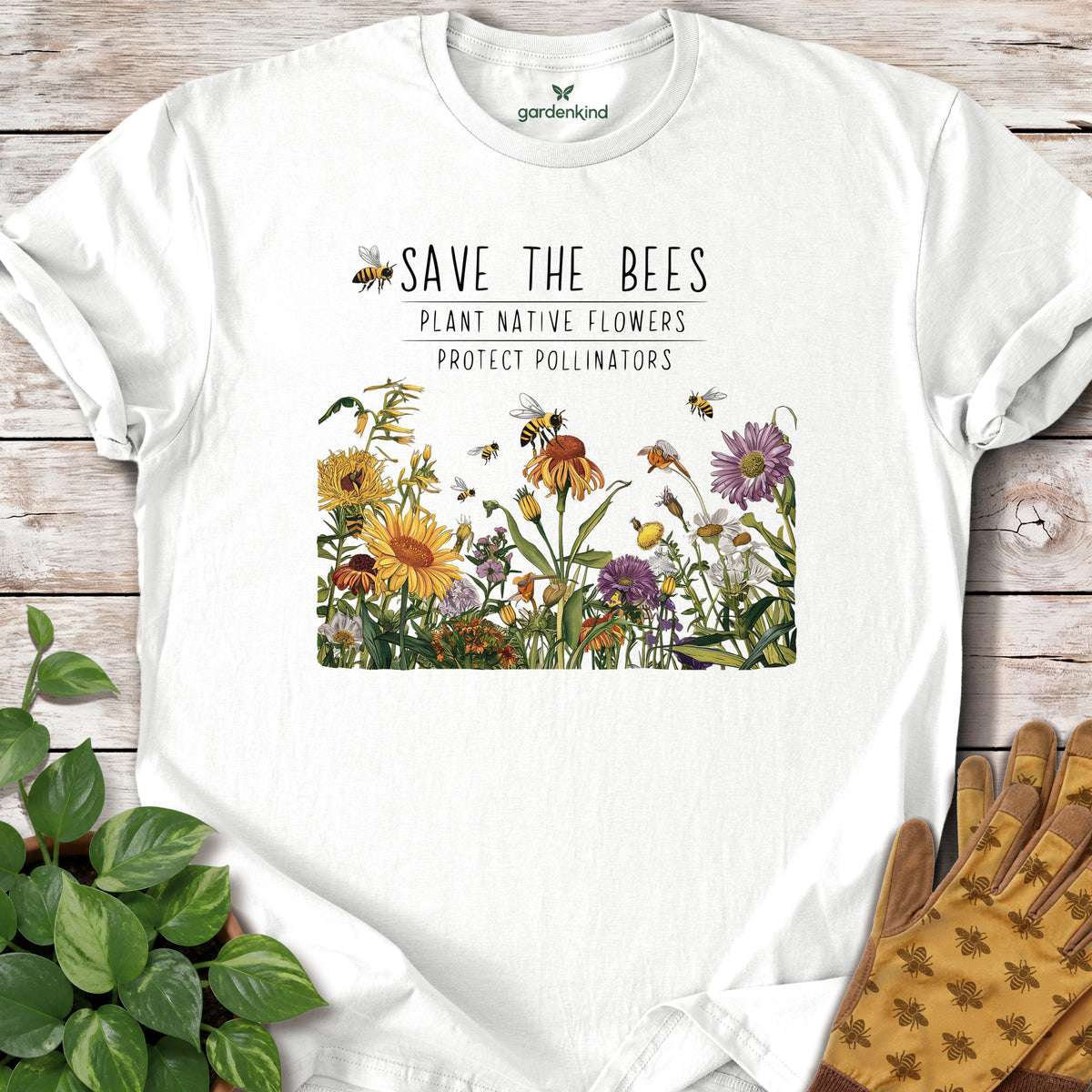 Save the Bees Tee, White