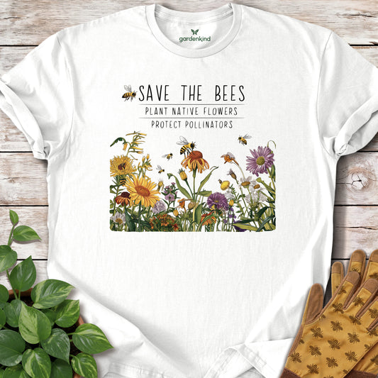 Save the Bees Tee, White
