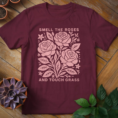 Smell the Roses Tee T-Shirt Maroon / S