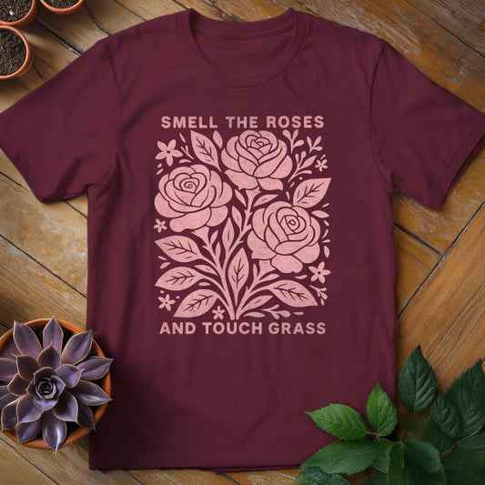 Smell the Roses Tee T-Shirt Maroon / S