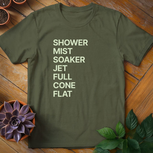 Sprayer Settings Minimalist Tee T-Shirt Military Green / S