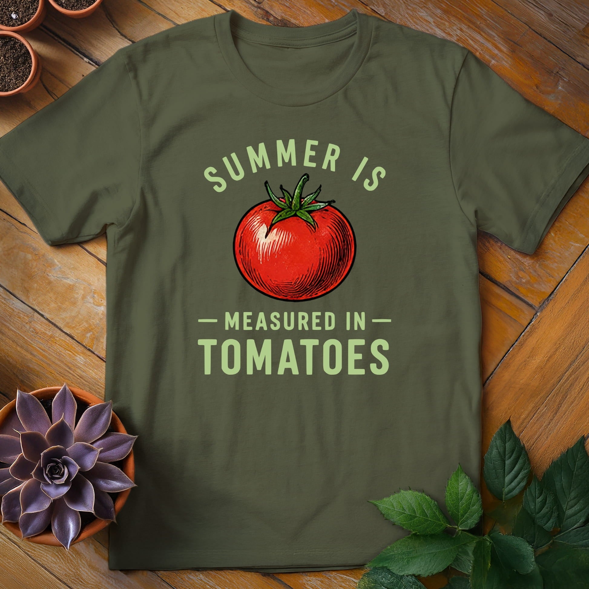 Summer is Measured in Tomatoes Tee T-Shirt Military Green / S