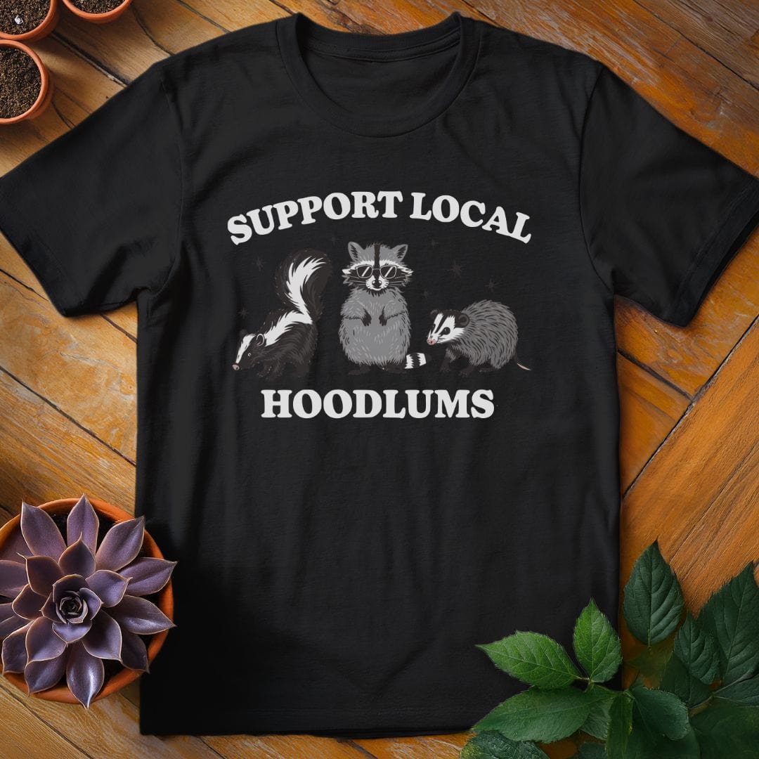 Support Local Hoodlums Tee T-Shirt Black / S