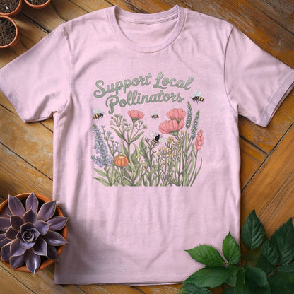 Support Local Pollinators Tee T-Shirt Light Pink / S